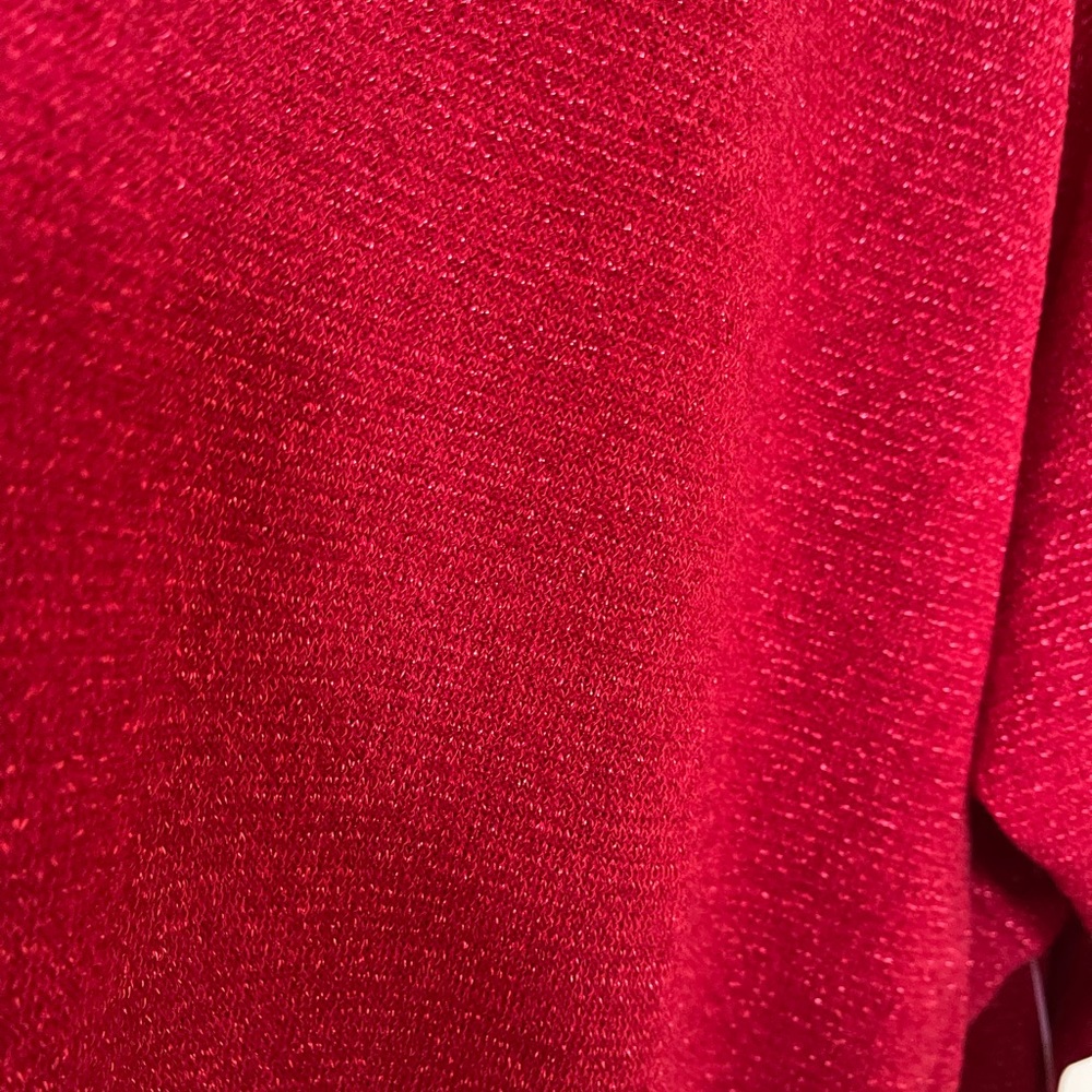 Christmas Holiday party Hesed shimmering ruby, long sleeve, dressy, top - Picture 5 of 11